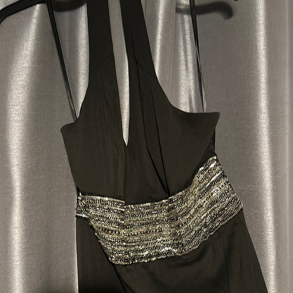 Bebe Embellished Waist Wide Leg Jumpsuit